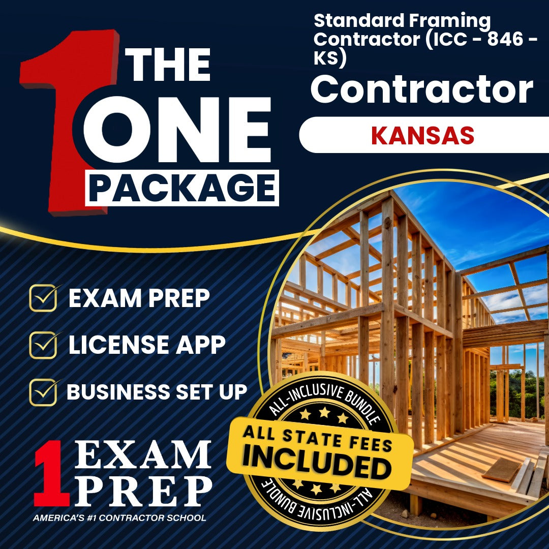 The 1 Package: All-Inclusive Kansas Standard Framing Contractor (ICC - 846 - KS), Licensing & Business Setup Solution