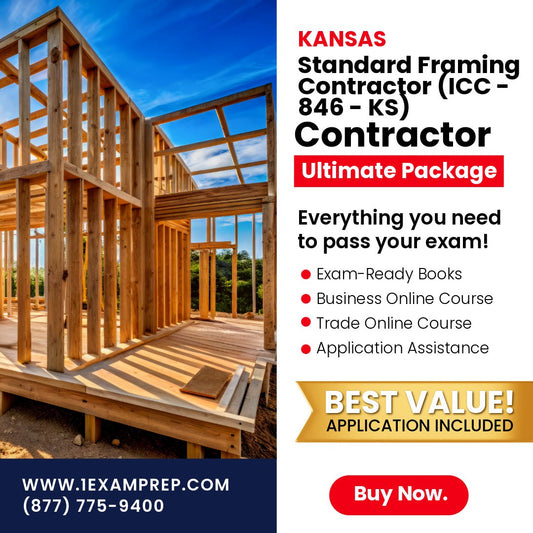 Kansas Standard Framing Contractor (ICC - 846 - KS) Ultimate Exam Prep Rental