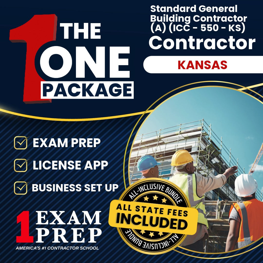The 1 Package: All-Inclusive Kansas Standard General Building Contractor (A) (ICC - 550 - KS), Licensing & Business Setup Solution