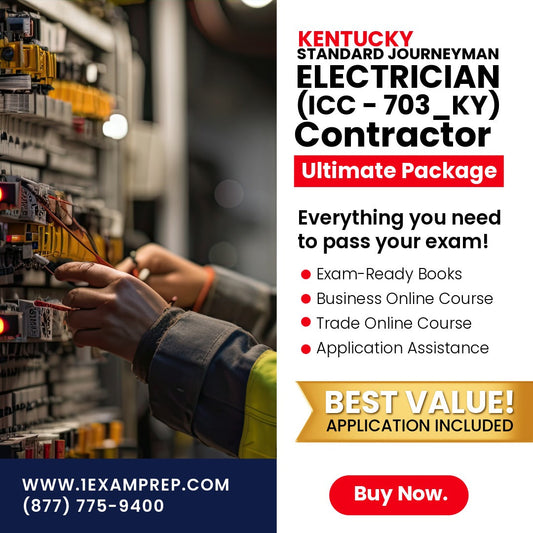 Kentucky Standard Journeyman Electrician (ICC - 703_KY) Ultimate Exam Prep Rental Package