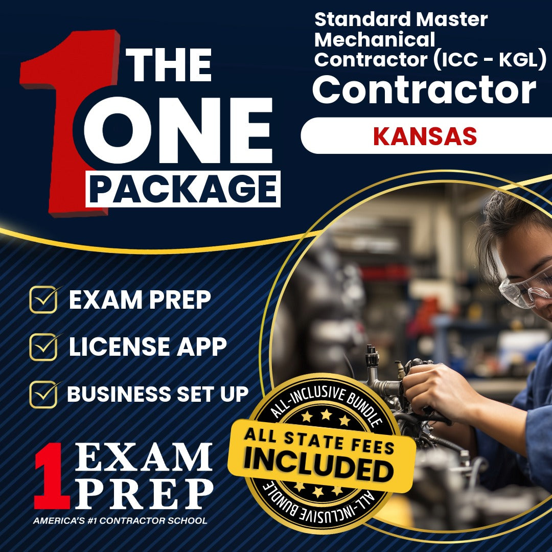 The 1 Package: All-Inclusive Kansas Standard Master Mechanical Contractor (ICC - KGL), Licensing & Business Setup Solution
