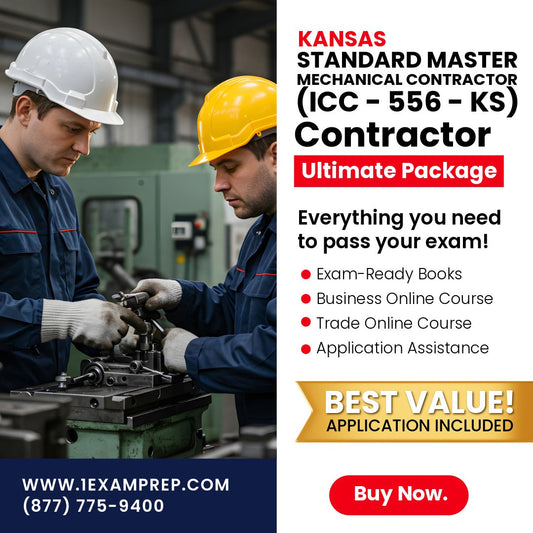 Kansas Standard Master Mechanical Contractor (ICC - 556 - KS) Ultimate Exam Prep Rental