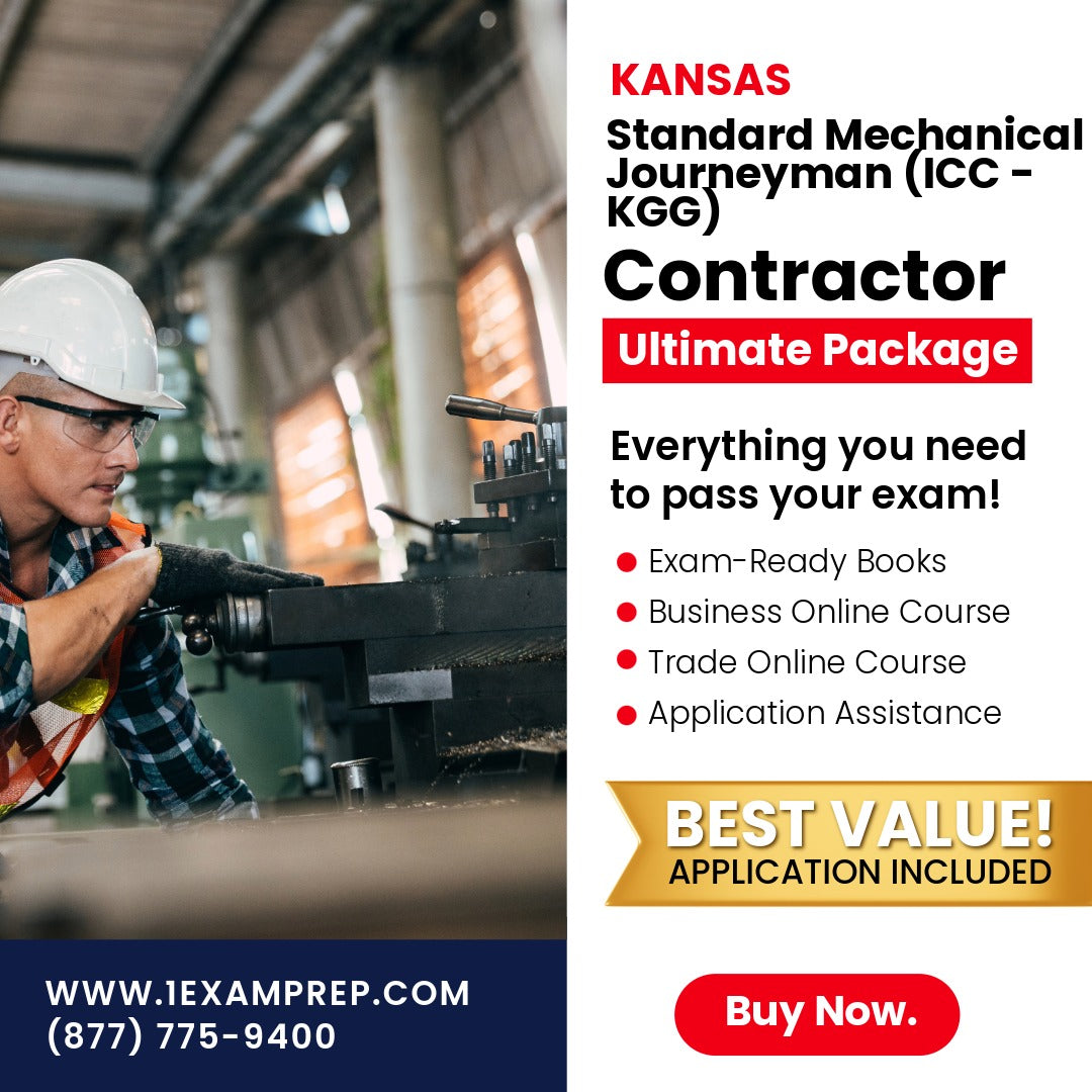 Kansas Standard Mechanical Journeyman (ICC - KGG) Ultimate Exam Prep Rental