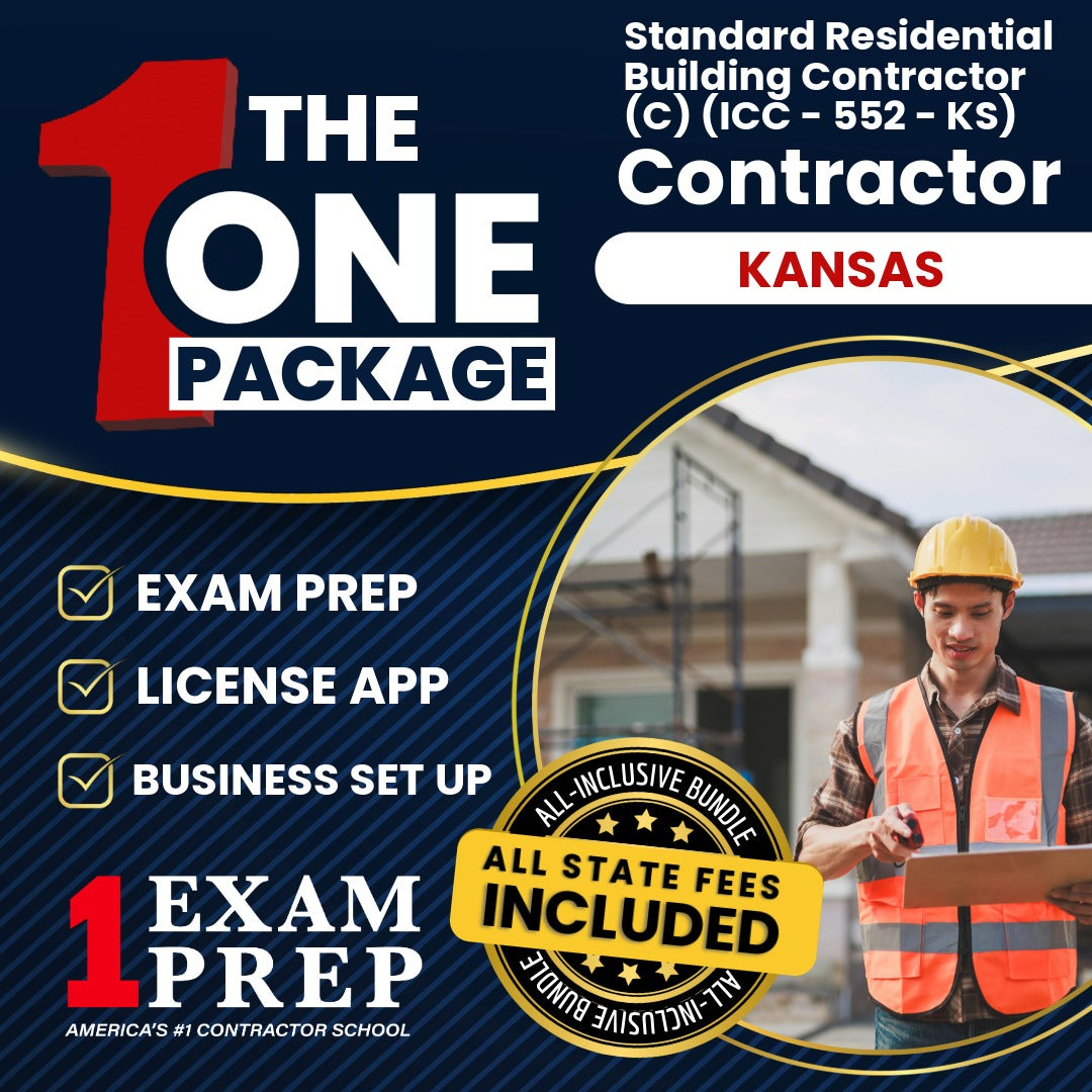 The 1 Package: All-Inclusive Kansas Standard Residential Building Contractor (C) (ICC - 552 - KS), Licensing & Business Setup Solution