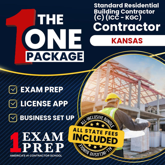 The 1 Package: All-Inclusive Kansas Standard Residential Building Contractor (C) (ICC - KGC), Licensing & Business Setup Solution