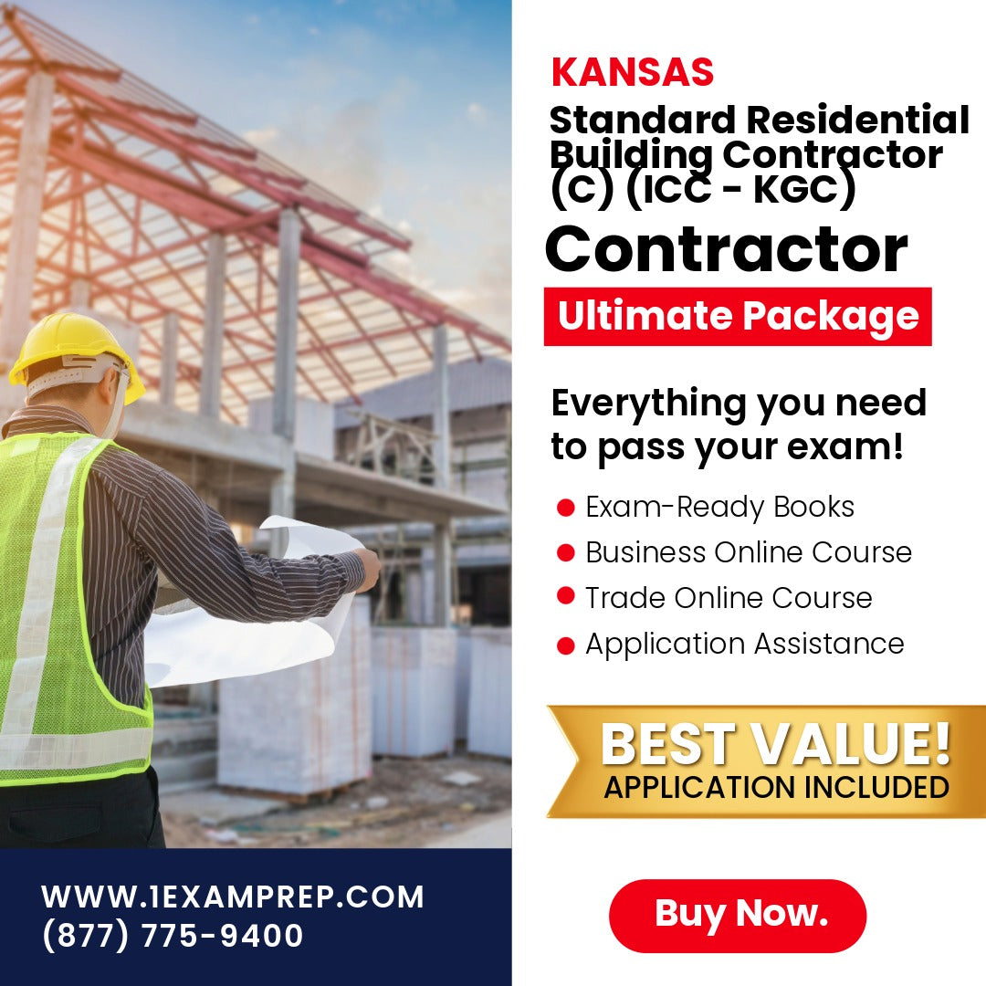 Kansas Standard Residential Building Contractor (C) (ICC - KGC) Ultimate Exam Prep Rental
