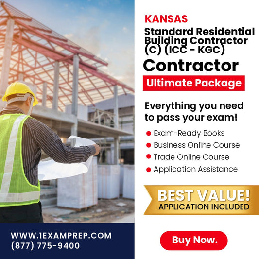 Kansas Standard Residential Building Contractor (C) (ICC - KGC) Ultimate Exam Prep Rental