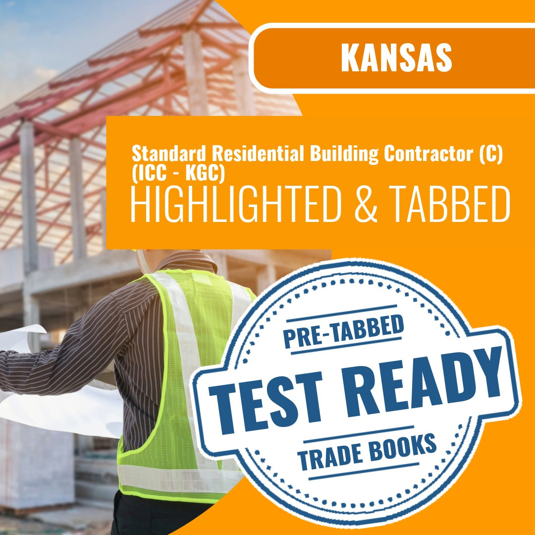 Kansas Standard Building Contractor (B) (ICC - KGB) Highlighted & Tabbed Book Package