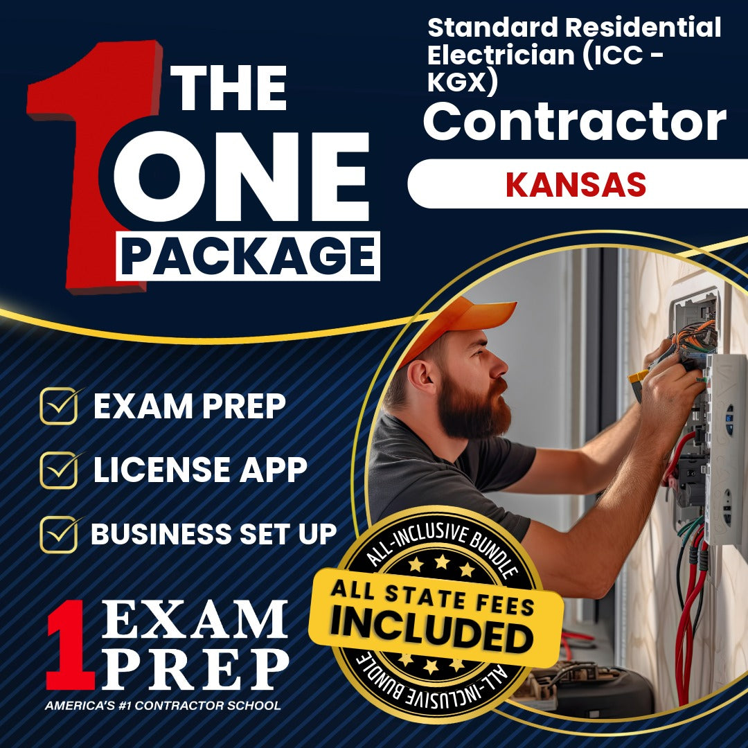 The 1 Package: All-Inclusive Kansas Standard Residential Electrician (ICC - KGX), Licensing & Business Setup Solution