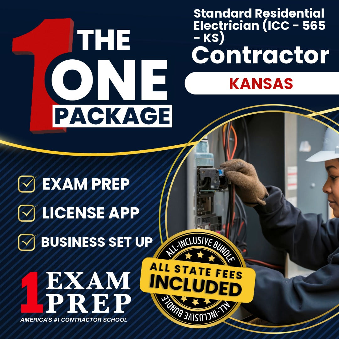 The 1 Package: All-Inclusive Kansas Standard Residential Electrician (ICC - 565 - KS), Licensing & Business Setup Solution