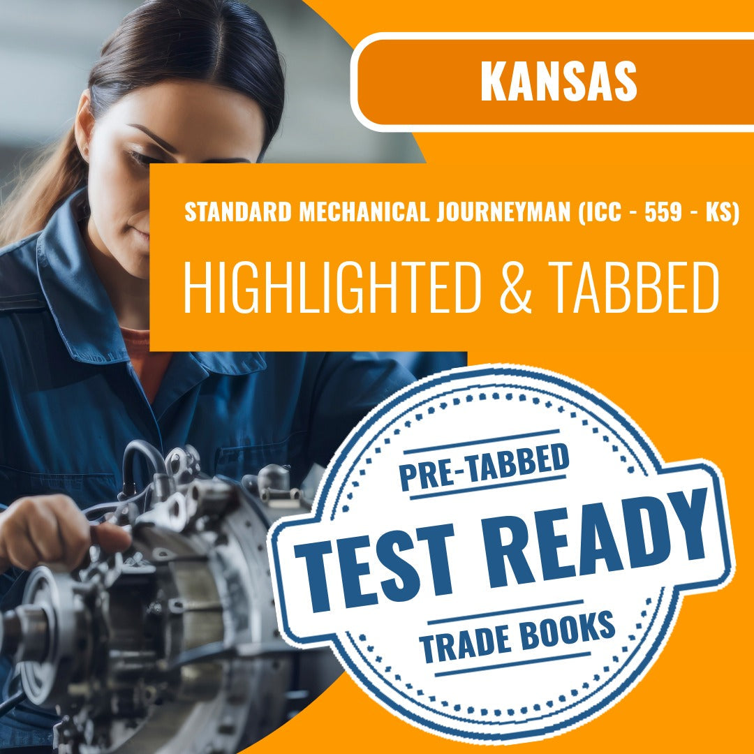 Kansas Standard Mechanical Journeyman (ICC - 559 - KS) Highlighted & Tabbed Book Package