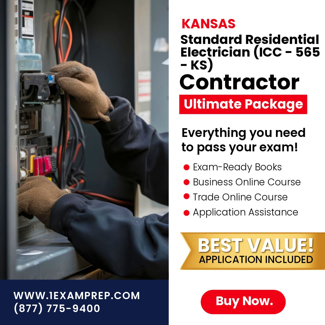 Kansas Standard Residential Electrician (ICC - 565 - KS) Ultimate Exam Prep Rental