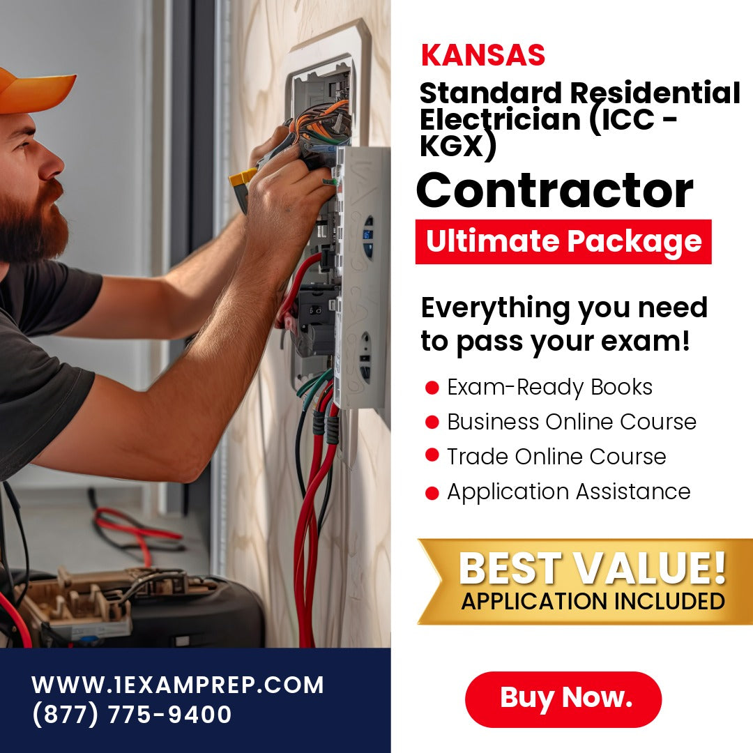 Kansas Standard Residential Electrician (ICC - KGX) Ultimate Exam Prep Rental
