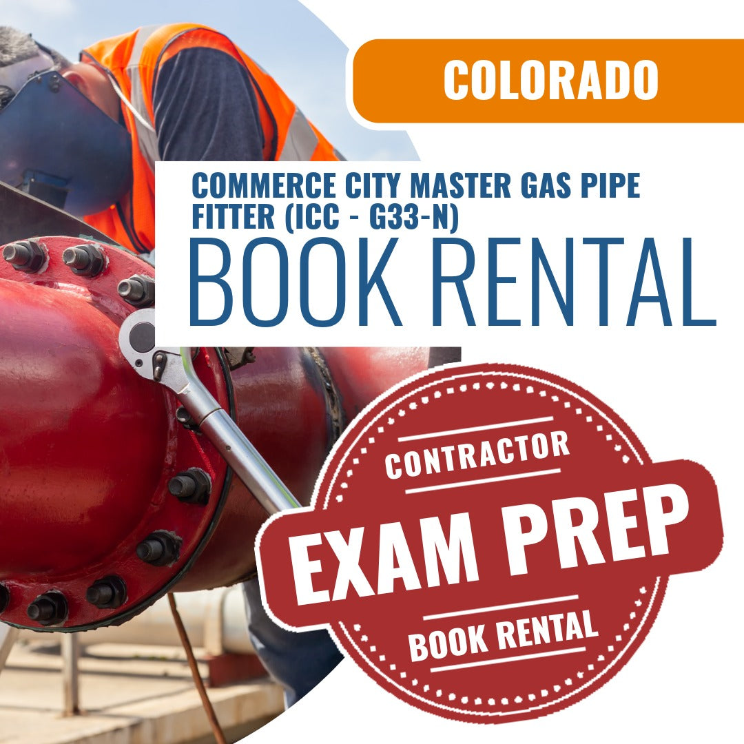 Commerce City Colorado Master Gas Pipe Fitter (ICC - G33-N) - Books & Courses Rental Package