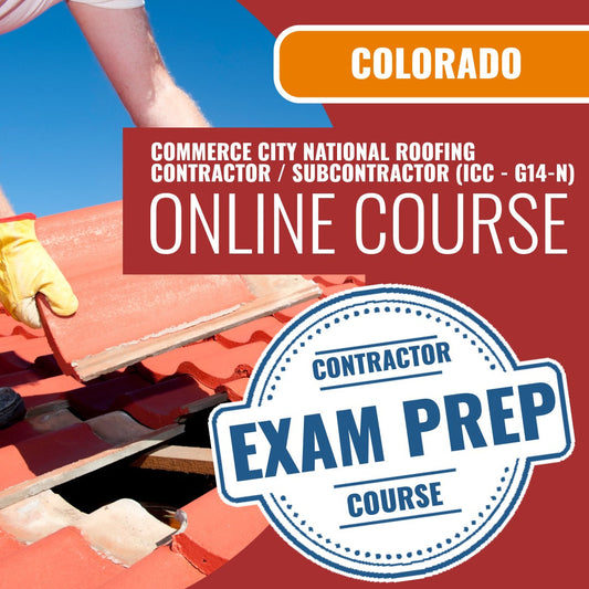 Commerce City Colorado National Roofing Contractor / Subcontractor (ICC - G14-N) - Books & Courses Rental Package