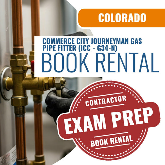 Commerce City Colorado Journeyman Gas Pipe Fitter (ICC - G34-N) - Books & Courses Rental Package