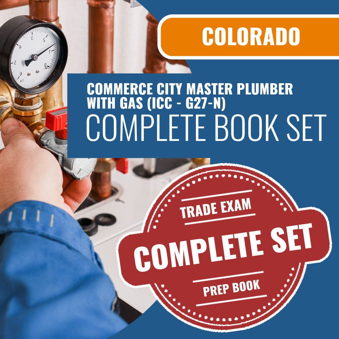 Commerce City Colorado Master Plumber with Gas (ICC - G27-N) Exam Book Package