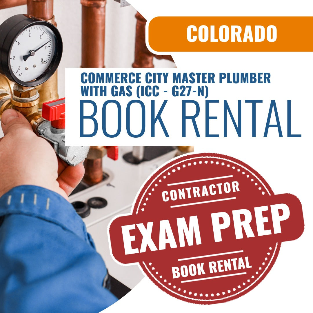 Commerce City Colorado Master Plumber with Gas (ICC - G27-N) - Books & Courses Rental Package