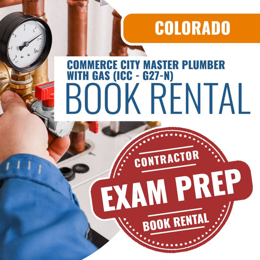 Commerce City Colorado Master Plumber with Gas (ICC - G27-N) - Books & Courses Rental Package