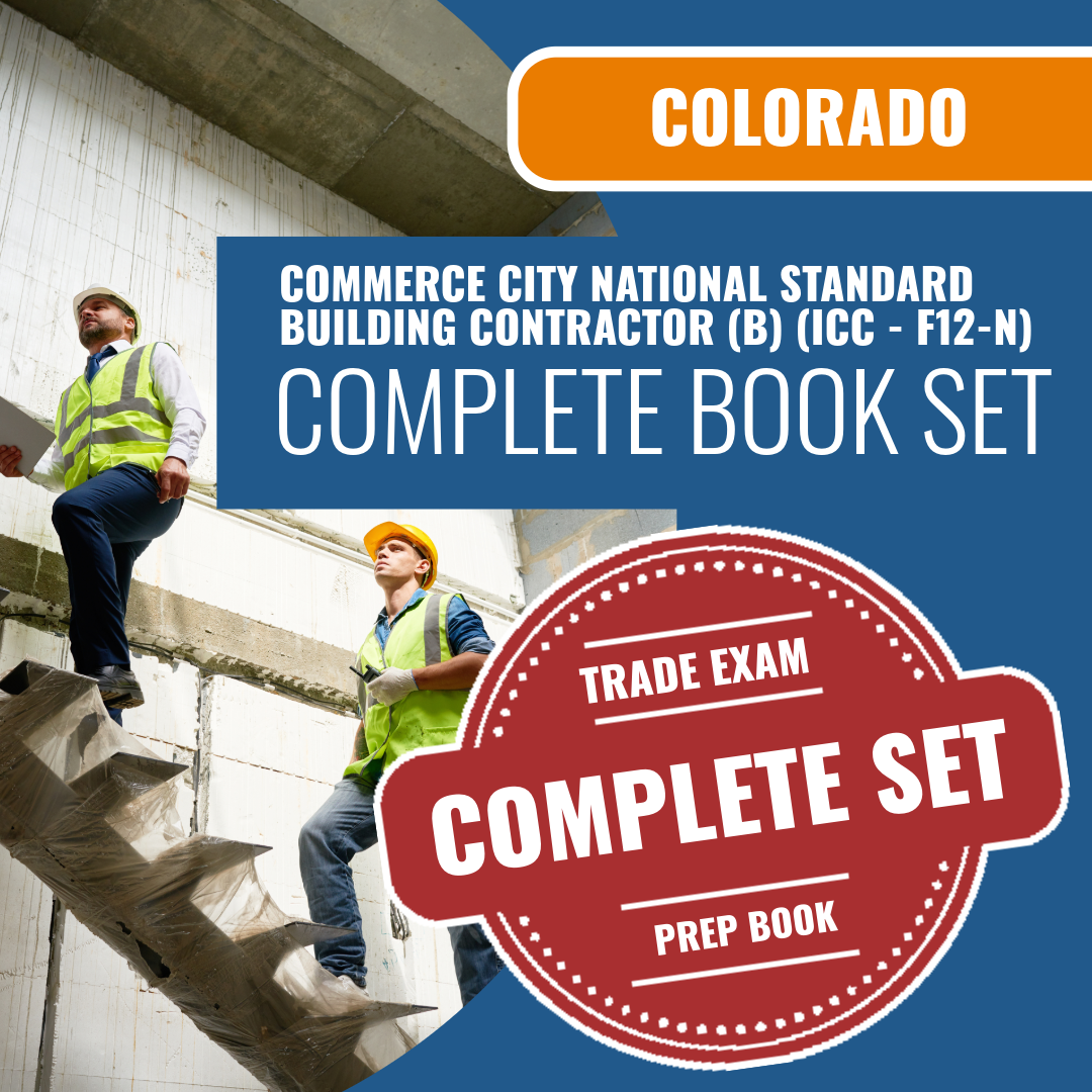 Commerce City Colorado National Standard Building Contractor (B) (ICC - F12-N) Exam Book Package