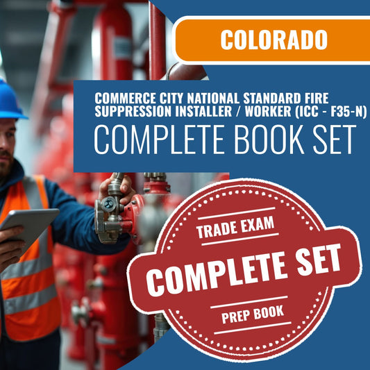 Commerce City Colorado National Standard Fire Suppression Installer / Worker (ICC - F35-N) Exam Book Package