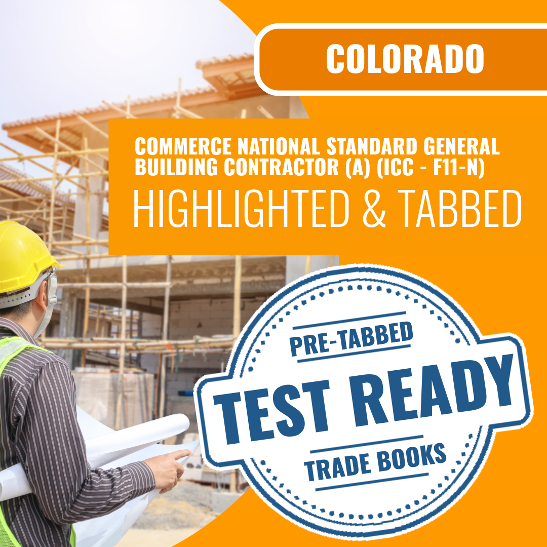 Commerce City Colorado National Standard General Building Contractor (A) (ICC - F11-N) Highlighted & Tabbed Book Package