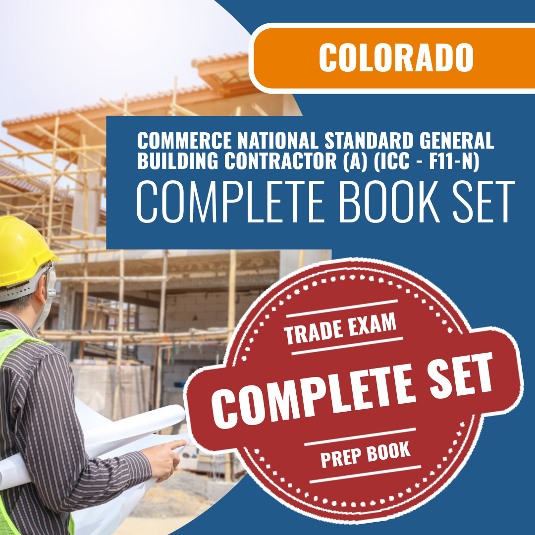 Commerce City Colorado National Standard General Building Contractor (A) (ICC - F11-N) Exam Book Package