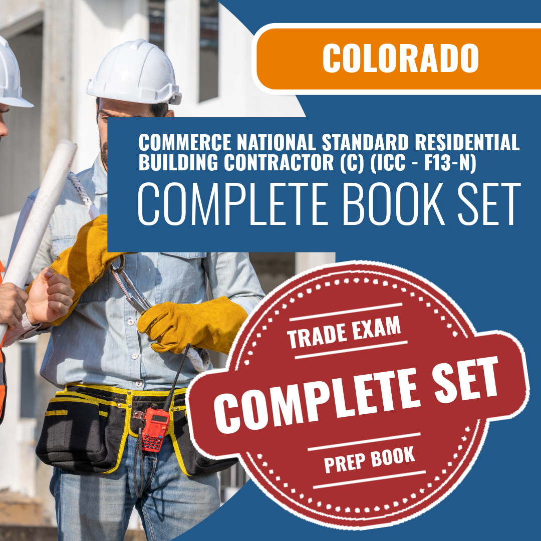 Commerce City Colorado National Standard Residential Building Contractor (C) (ICC - F13-N) Exam Book Package