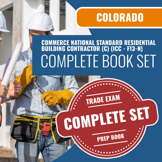 Commerce City Colorado National Standard Residential Building Contractor (C) (ICC - F13-N) Exam Book Package