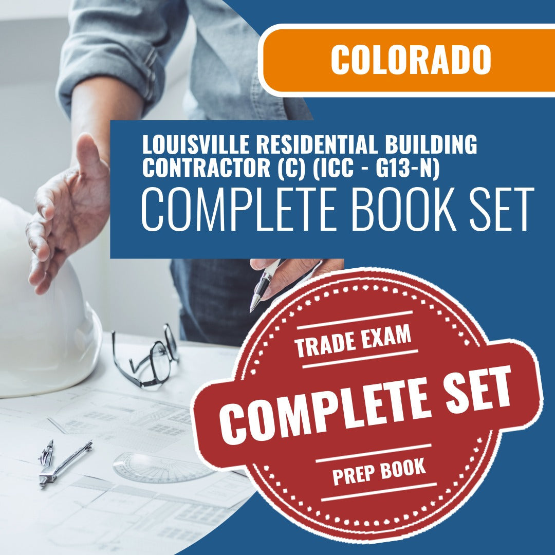 Louisville Colorado Residential Building Contractor (C) (ICC - G13-N) Exam Book Package