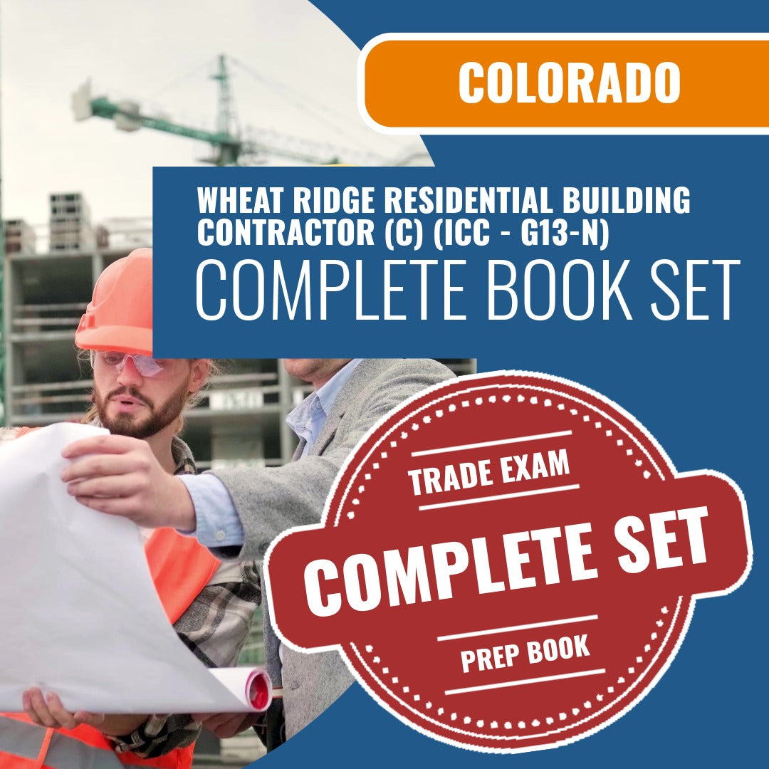 Wheat Ridge Colorado Residential Building Contractor (C) (ICC - G13-N) Exam Book Package