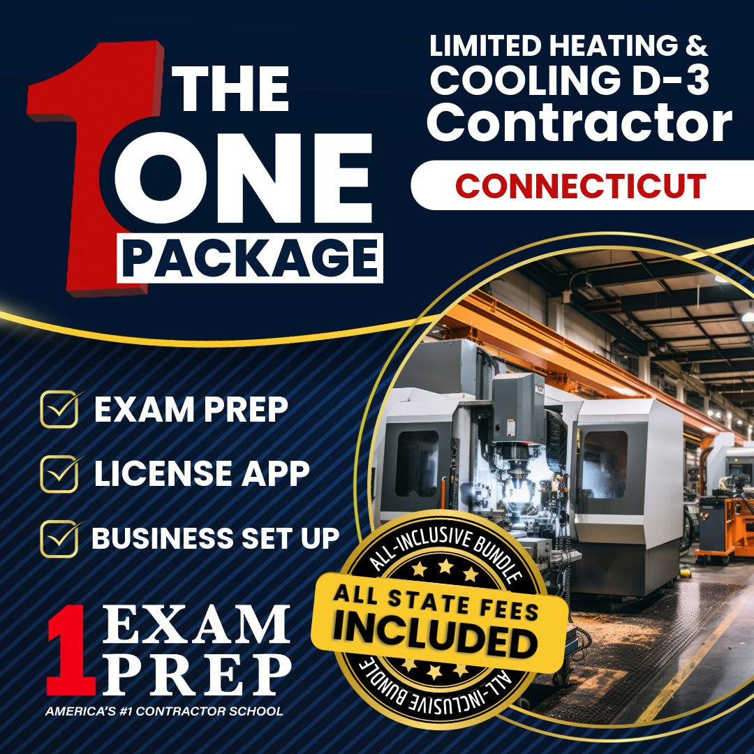 The 1 Package: All-Inclusive Connecticut Limited Heating Cooling Contractor (D-3) Exam, Licensing & Business Setup Solution