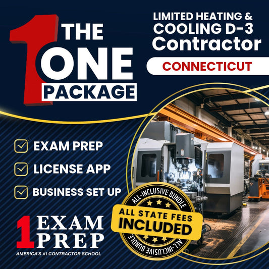 The 1 Package: All-Inclusive Connecticut Limited Heating Cooling Contractor (D-3) Exam, Licensing & Business Setup Solution