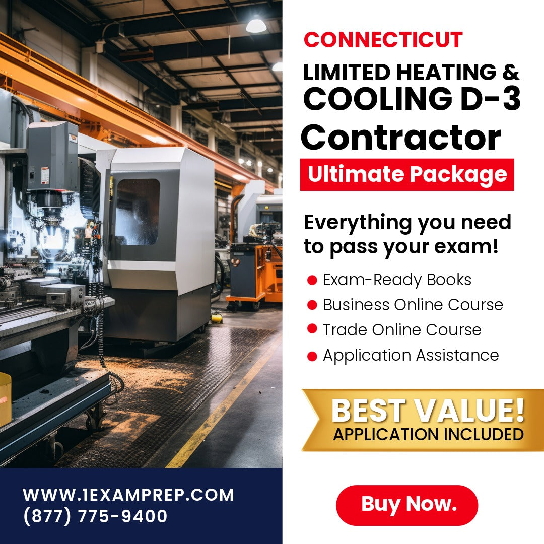 Connecticut Limited Heating Cooling Contractor (D-3) Ultimate Exam Prep Rental