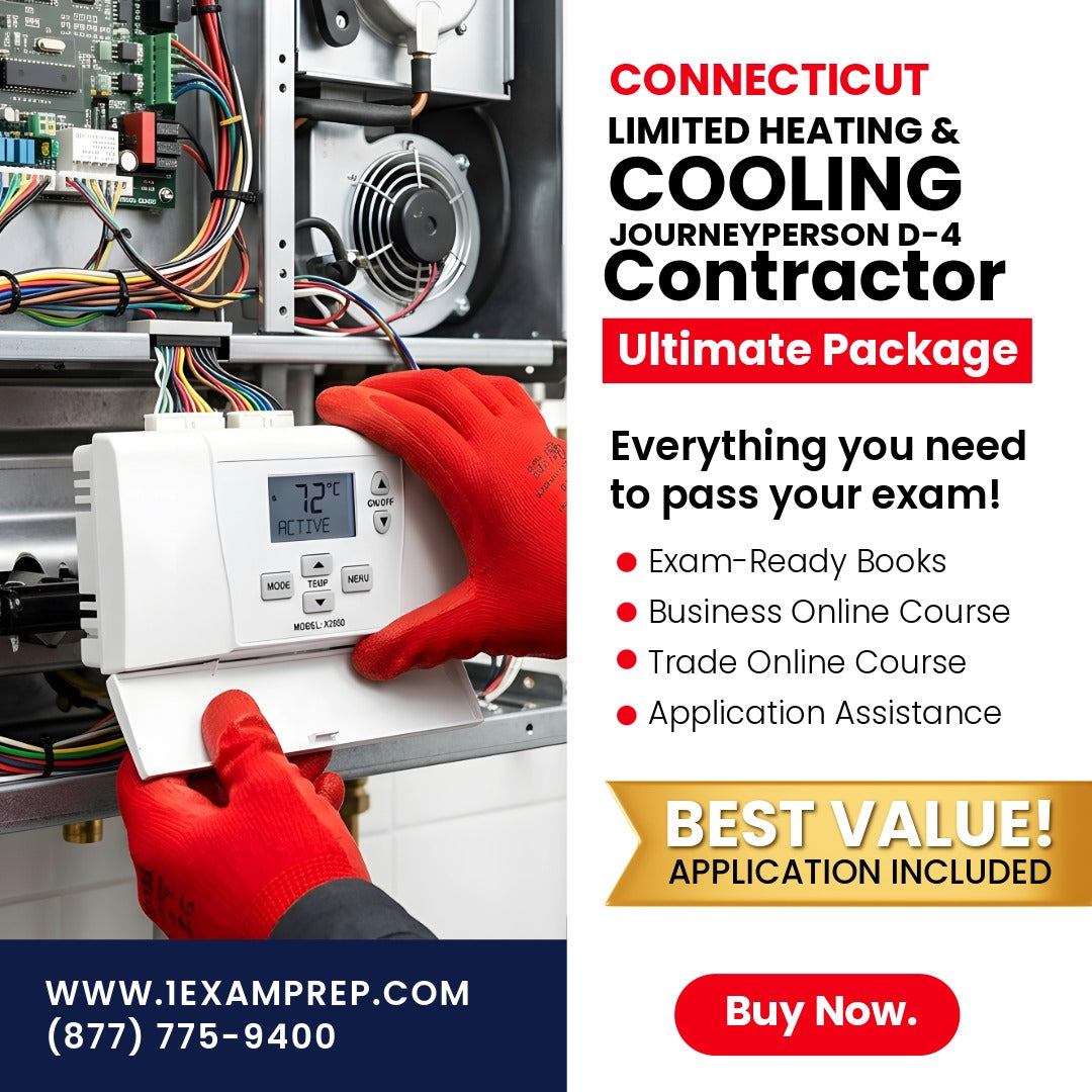 Connecticut Limited Heating Cooling Journeyperson (D-4) Ultimate Exam Prep Rental