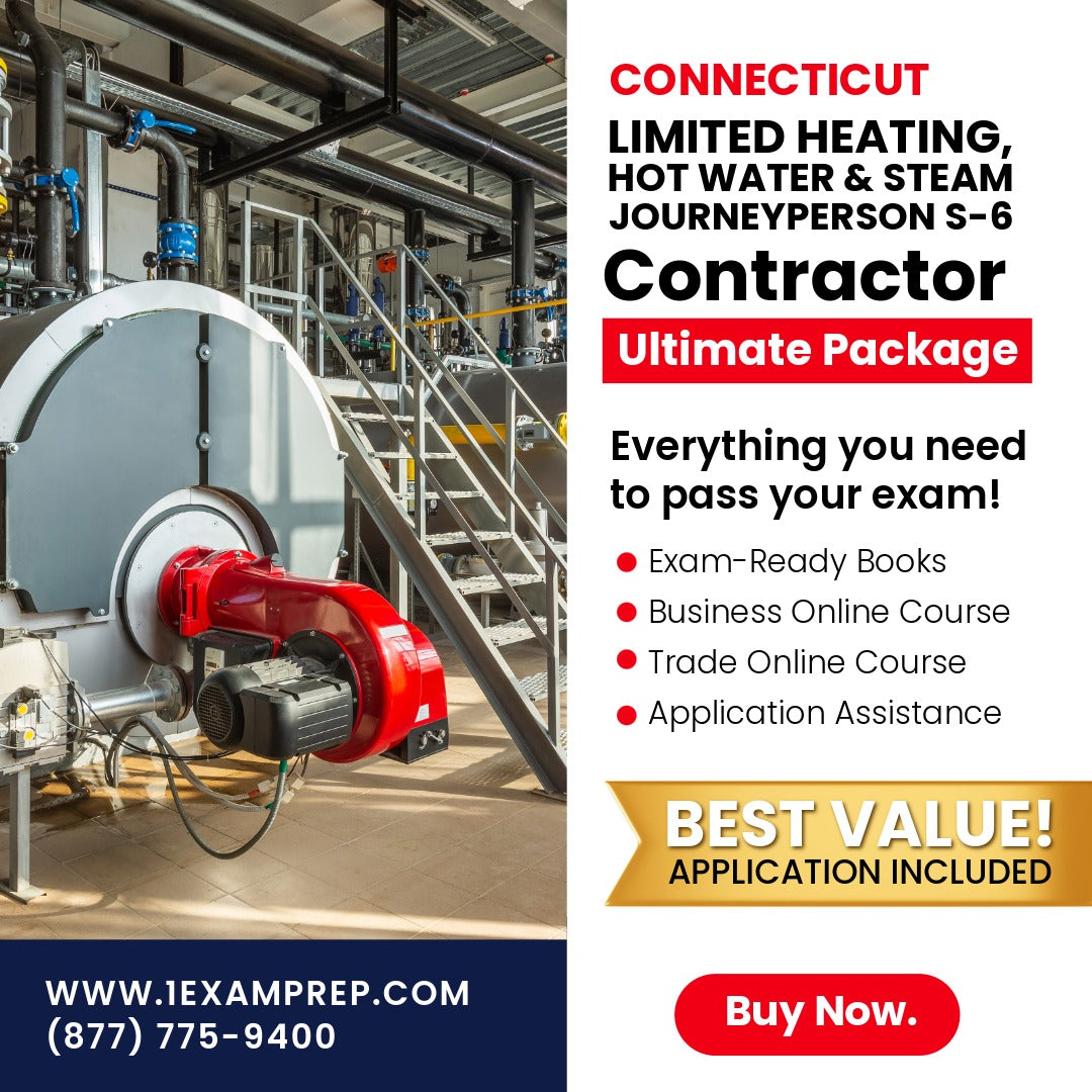 Connecticut Limited Heating, Hot Water and Steam Journeyperson (S-6) Ultimate Exam Prep Rental