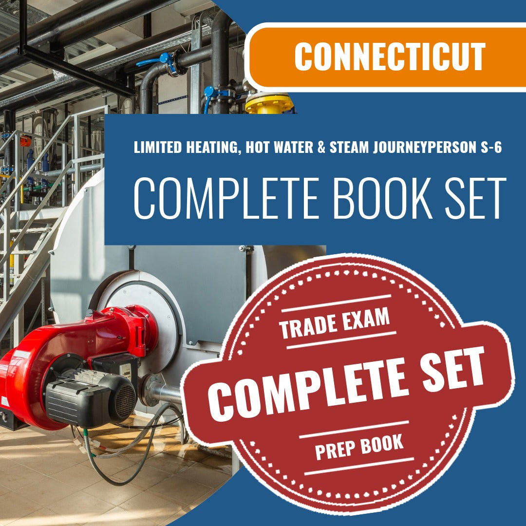 Connecticut Limited Heating, Hot Water and Steam Journeyperson (S-6) Exam Book Package