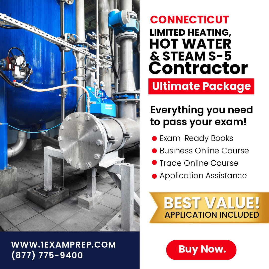 Connecticut Limited Heating, Hot Water and Steam Contractor (S-5) Ultimate Exam Prep Rental