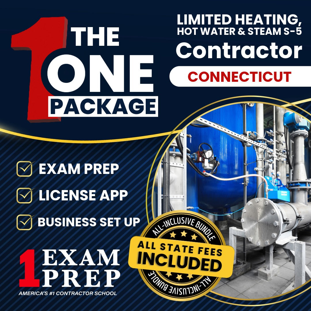 The 1 Package: All-Inclusive Connecticut Limited Heating, Hot Water and Steam Contractor (S-5) Exam, Licensing & Business Setup Solution