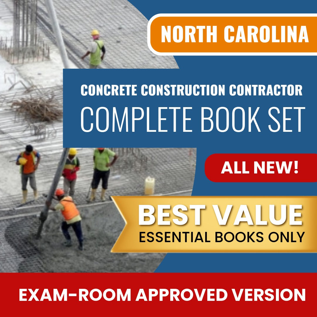 North Carolina Concrete Construction Contractor Books Allowed into Exam Package