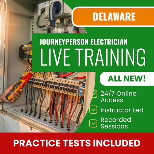 Delaware Journeyperson Electrician Exam Prep - Live Virtual + Self Study Training