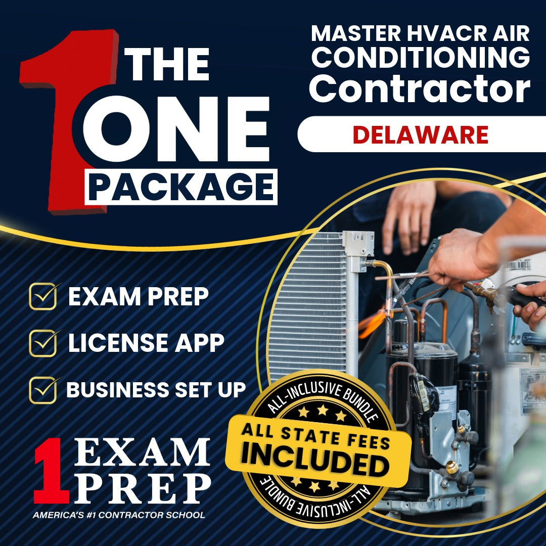 The 1 Package: All-Inclusive Delaware Master HVACR Restricted Air Conditioning Contractor Exam, Licensing & Business Setup Solution