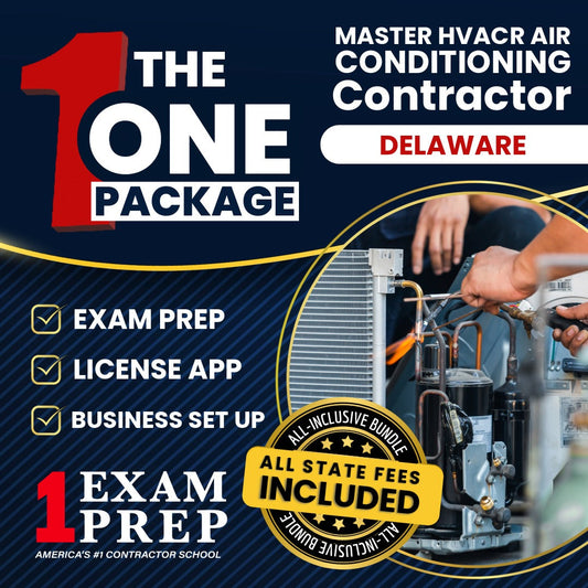 The 1 Package: All-Inclusive Delaware Master HVACR Restricted Air Conditioning Contractor Exam, Licensing & Business Setup Solution
