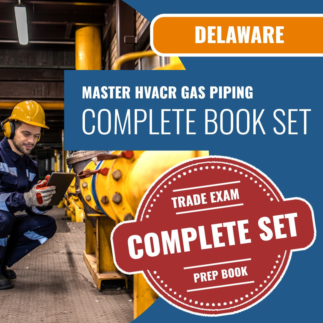 Delaware Master HVACR  Restricted Gas Piping Contractor Exam Book Package