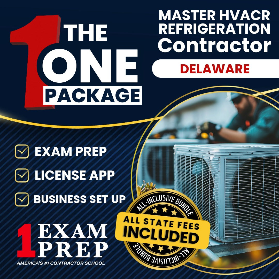 The 1 Package: All-Inclusive Delaware Master HVACR Restricted Refrigeration Contractor Exam, Licensing & Business Setup Solution