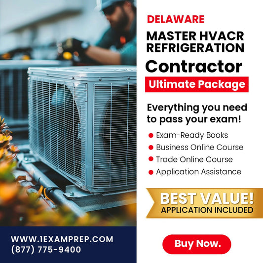 Delaware Master HVACR Restricted Refrigeration Contractor Ultimate Exam Prep Rental Package