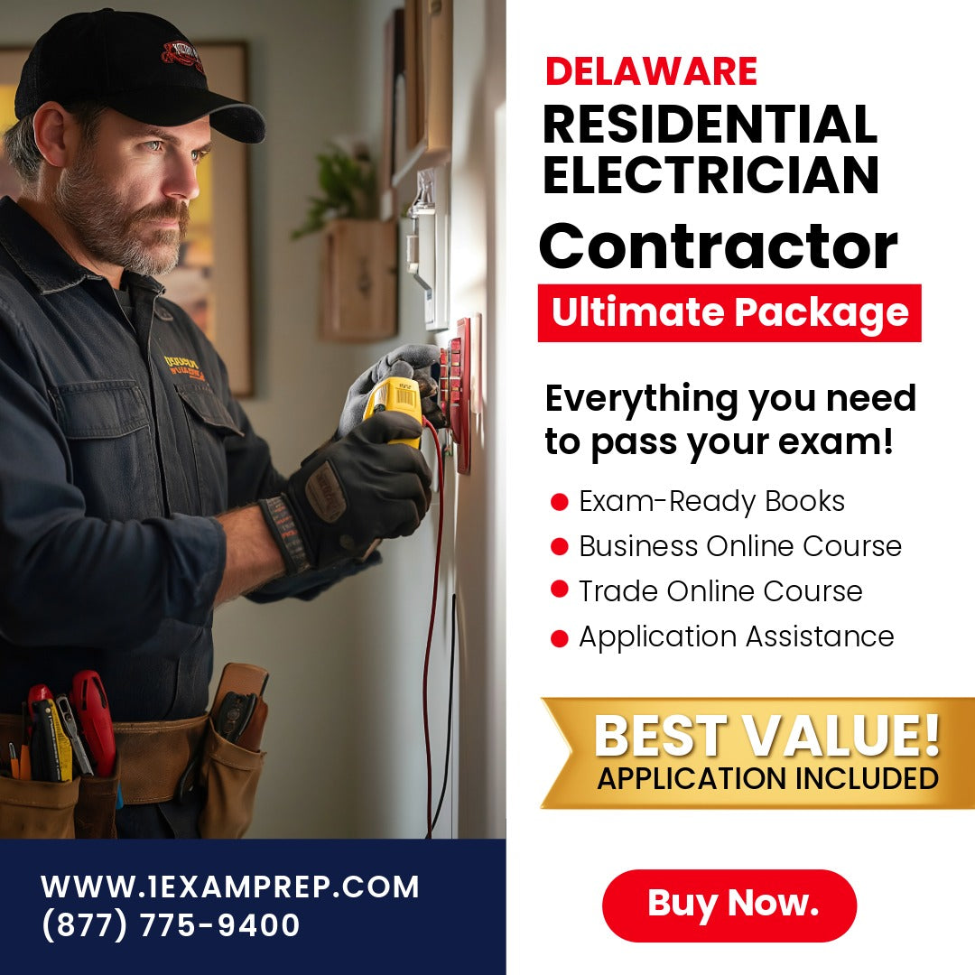 Delaware Residential Electrician Ultimate Exam Prep Rental Package