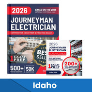 2026 Idaho Journeyman Electrician Exam Prep and Study Guide + Flash Card Combo: 12 Practice Exams +2 Full Final Exams: Trusted by 50k Electricians