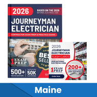 2026 Maine Journeyman Electrician Exam Prep and Study Guide + Flash Card Combo: 12 Practice Exams +2 Full Final Exams: Trusted by 50k Electricians