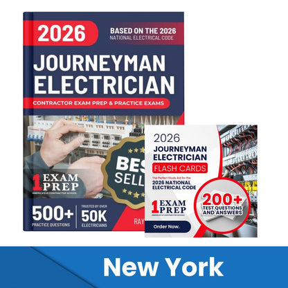 2026 New York Journeyman Electrician Exam Prep and Study Guide + Flash Card Combo: 12 Practice Exams +2 Full Final Exams: Trusted by 50k Electricians